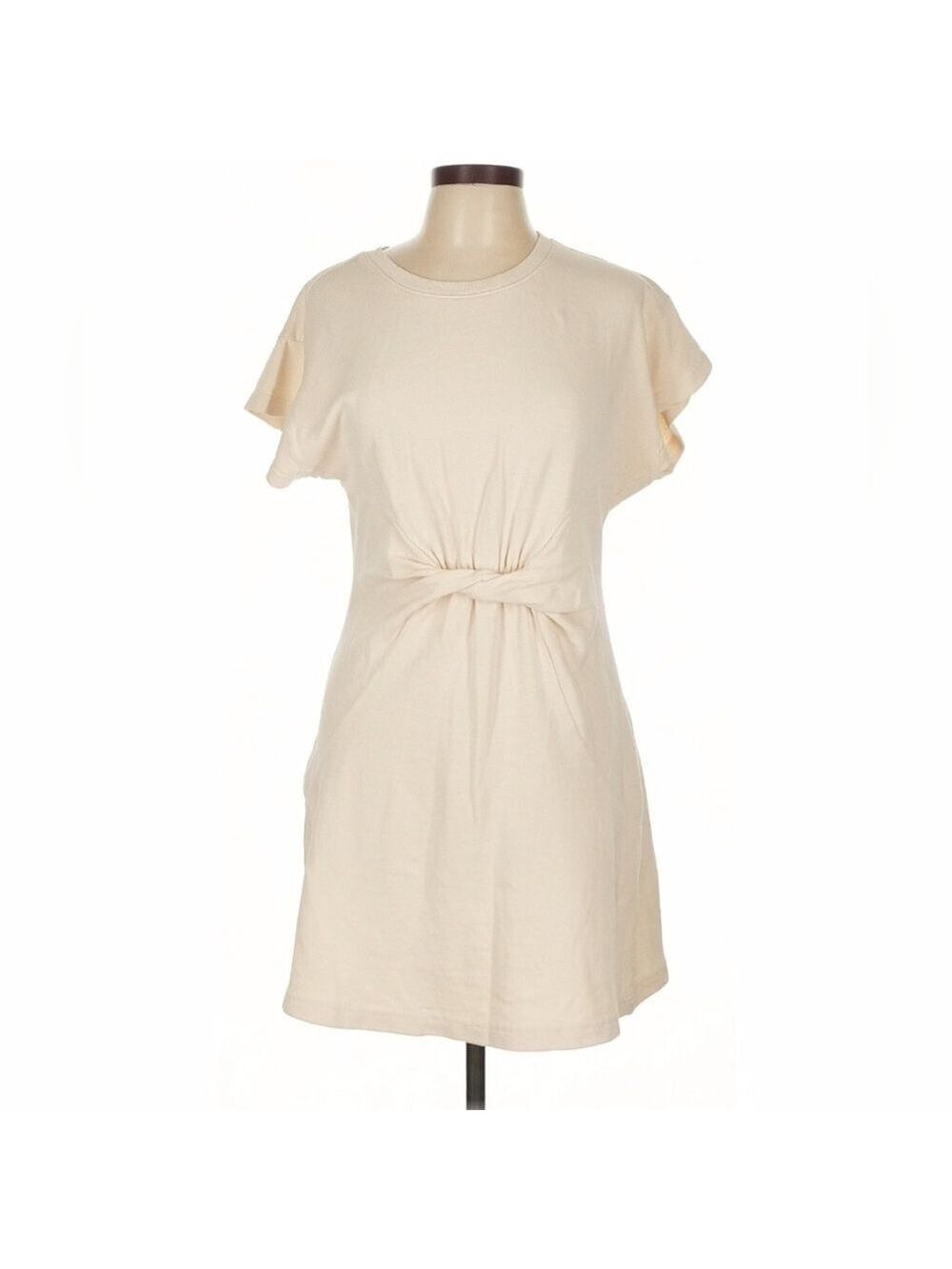 LSPACE x Anthropologie Short Sleeve Knit Mini Dress Sz: Lg NWT Pullover Tapioca - Picture 2 of 11